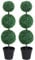 Outsunny Set of 2 Artificial Boxwood Ball Topiary Trees Potted Decorative Plant Indoor Décor (112cm)