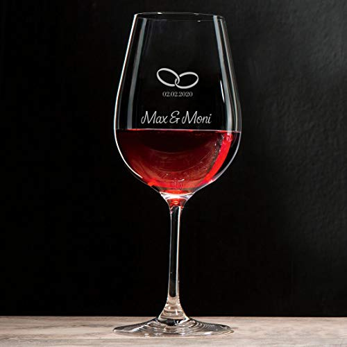 Manutextur Rotweinglas mit Spruch - viele Motive - mit individueller Gravur - personalisiert - Wein-Glas - persönliches Geschenk