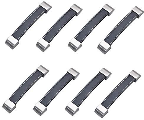 Schneespitze 8Pcs Rubber Case Strap Handle,Leather Cabinet Knobs Door Handle Pull,Replacement Case Handle for Wardrobe,Drawer Dressers