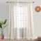 Transparente Vorhänge für Wohnzimmer, 2 Paneele, 2 Paneele, leicht, cremefarben, Leinenoptik, Vorhänge für Familienzimmer, Esszimmer, Schlafzimmer, Sonnenraum, Terrasse, Bauernhaus, Strand, 132 x 244