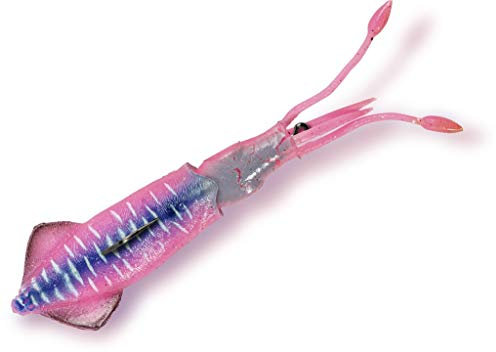 Rhino Premium Squid Meeres Angelköder Tintenfisch Imitat Angel Zubehör Gummifisch, Pinky, 30 cm