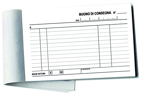 100 Blocchetti Buoni di consegna, cm 17x10. 2 copie auto copianti. Blocchetti da 50 fogli in duplice copia (100 fogli)