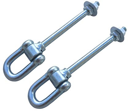 Loggyland 2er Set Verzinkter Stahlhaken für Schaukeln mit Bolzenlänge 120mm