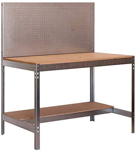 Werkbank Buffalo mit Werkzeugwand | HxBxT 84x120x61cm | Traglast 600kg | Verzinkt