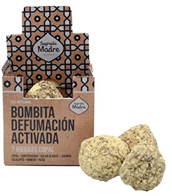 Incienso Natural Ecologico Bombita Defumación Activada Sagrada Madre (7 Hierbas Copal)