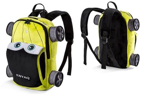 Skoda 000087327Q Kinderrucksack iV Design Rucksack Plüsch, mit Enyaq Schriftzug, Grün
