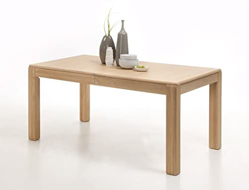 expendio Esstisch Senta 15 Eiche Bianco teilmassiv 160(260) x90x77 cm Esszimmertisch Tisch Küchentisch Eckbanktisch