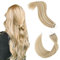 ABH AMAZINGBEAUTY HAIR Microbead Extensions en cheveux réels, blond cendré, micro boucles, extensions de cheveux réels, mix blond clair, 35 cm, 50 g, 50 mèches de cheveux doux