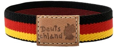BDM Deutschland-Armband, elastischer Deutschland-Flaggen-Armreif für Männer und Frauen, deutsches Lederarmband mit Stempel