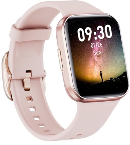 WalkerFit Montre Connectée Femme, Montre Tension Arterielle, Smartwatch 1.7 Touchs écran, Montre Intelligente Fréquence Cardiaque,Android Montre Connectée Compatible Iphone, Rose