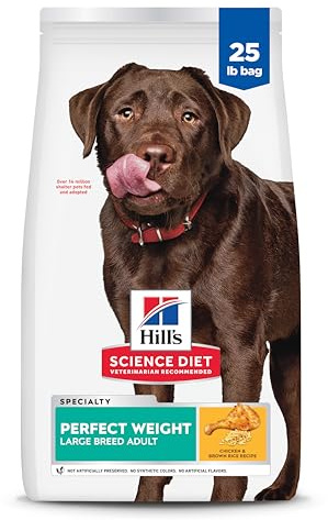 Hill's Science Diet Adult Perfect Weight Large Breed Dry Dog Food, Chicken & Brown Rice, 25 lb. Bag