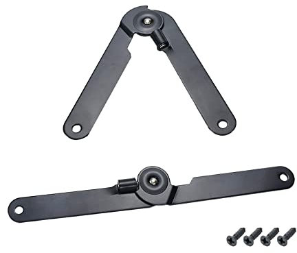 Pastlla 2 bisagras de soporte giratorias abatibles de 180 grados, bisagras de soporte plegables para muebles, gabinetes, alacenas, joyas, regalos, puertas, cajas de cerraduras, color negro