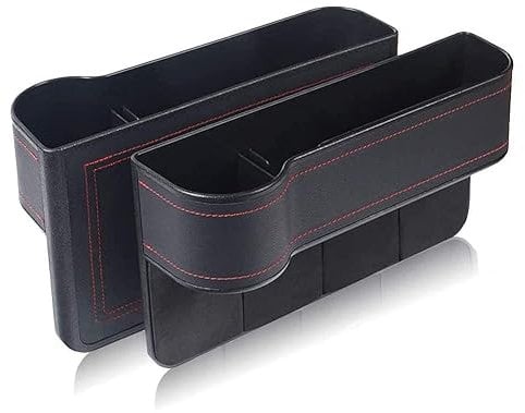 Youery 2 Stücke Autositz Seat Gap Organizer, Auto Aufbewahrungsbox,Universal autositz spalt aufbewahrung streifen,mit USB-Ladeloch zur Aufbewahrung von Gegenständen im Auto (Schwarz,L+R)