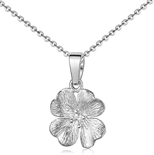 Materia Damen Kette Silber 925 mit Anhänger Kleeblatt 45cm KA-7-K97-45cm