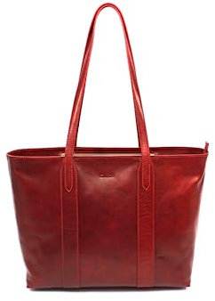 Generisch GIUDI Damen Shopper Girello Businesstasche Rot