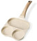 Olerd 3 Holes Frying Pan, Egg Pan with Non Stick Healthy Granite for Breakfast, Multi Egg Frying Pan, Suitable for Fried Eggs, Steak, Meat and Bacon, Suitable for All Hobs & Induction Cookware