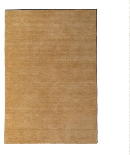 Steffensmeier Gabbeh Teppich Nomade | Wolle (Schurwolle), Gelb, Größe: 200x200 cm Kurzflor für Wohnzimmer, Flur, Ethno Look