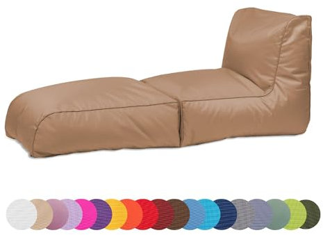chilly pilley® Sitzsack, Faltbarer Pouf zum Sitzen und Liegen 2 in 1 – mit EPS-Füllung – Riesensitzsack – Kinder & Erwachsene – Outdoor Liegekissen Wasserfest Sitzkissen – viele Farben, Kamel