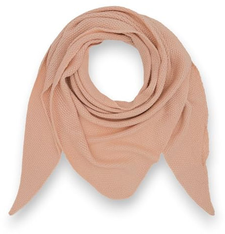 Ziona Strickschal dreieck damen, Winter Wolle Dreiecksschal weich, leichtes Dreieckstuch Herbst (Rosa)