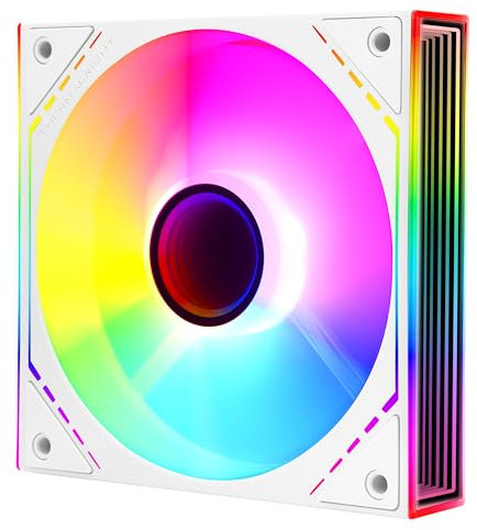 Thermalright TL-M12W-S 120mm ARGB CPU Fan, with 1500RPM Speed, White Computer Case Cooling, Quiet 4pin PWM, for S-FDB Bearing CPU Cooler Fan,with Side Mirror ARGB Lighting Effect