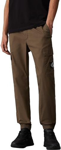 Calvin Klein Herren Cargo Hose Skinny Fit mit Taschen, Grün (Tarmac), 33W