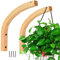 LIKEUDO Set of 2 Wooden Wall Brackets for Plants, Lanterns and Hanging Baskets - Stylish Wooden Wall Hooks for a Cosy Atmosphere (Arch)
