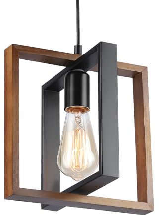 Lampara colgante techo, lámparas de Sala de estar, 1 lámparas lampara colgante isla cocina de cocina de madera y metal, lámparas de techo de mesa de billar e27, lámparas de techo alturaajustable