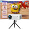 PANSEBA Mini Projector with Tripod, Upgraded 1080P HD Portable Movie Projector with Bluetooth, Compatible with Smartphone/Laptop/TV Stick/HDMI/USB