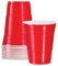 Tezraftaar® 100 x Plastic Disposable Cups 16oz (475ml) Red Water Cooler Vending Drinking Cups for Catering Birthday Parties Weddings
