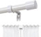 Joydeco Einstellbare Weiß Gardinenstange Set 76cm-236cm Dekorative Vorhangstange mit Aluminium Endkappe für Duschraum Schlafzimmer Wohnzimmer DEY2A
