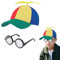 QSZHSL 2 Stücke Propeller Mütze, Bunte Propellermütze, Baseballmütze mit Propeller mit Idioten Brille, Helikopter Cap, Faschings Party hüte mit Propeller Geeignet für Erwachsene und Kinder (2 Stücke)