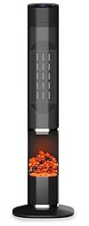 Ometa Oscillating Tower Heater, 2000W PTC Heater with Flame Effect, Electric Heater with Remote Control, Portable Fan Heater, Overheat Function & Adjustable Temperature