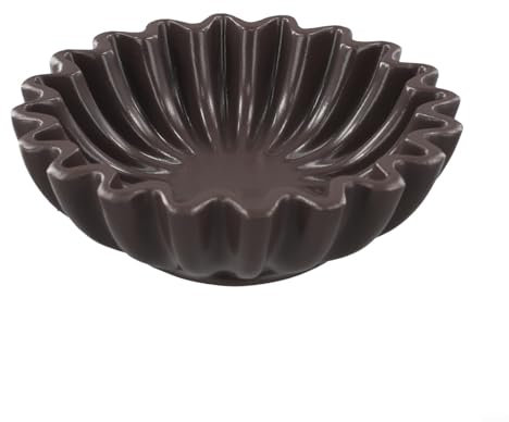FACAIIO Cuenco decorativo de resina con diseño de hoja de loto, cuenco de mármol con volantes, cuenco de frutas de mármol hecho a mano, cuenco decorativo con volantes estriados, cuencos decorativos
