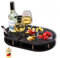 Couchbar Weinbar in schwarz mit 4 Glasschalen | PERSONALISIERBAR | Snackbox für Wein mit Getränkehalterung für Weingläser und Weinflasche | Sofabar für Snacks | Couch Bar Snackbar personalisiert