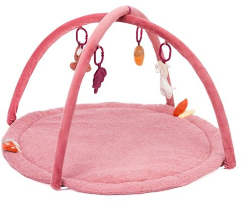 Fillikid Aktivbogen Exklusiv | Weiche Spieldecke Animal Friends für Babys ab Geburt | Inkl. 4 abnehmbare Spielfiguren & Rassel | Fördert Sinne & Motorik | Vielseitig einsetzbar, Maße 85x85x48 cm