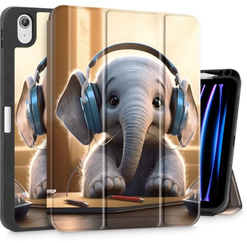 Tuiklol Custodia per iPad di 10a generazione, versione 2022 da 10,9 pollici, custodia rigida sottile con supporto posteriore in TPU, supporto a tre ante e accensione e spegnimento automatico, con iPad