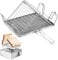 Tostadora para camping, tostadora de acero inoxidable, tostadora para camping, tostadora plegable, tostadora para hornillo de gas, tostadora para cocina, compacto, accesorio de camping, ideal para