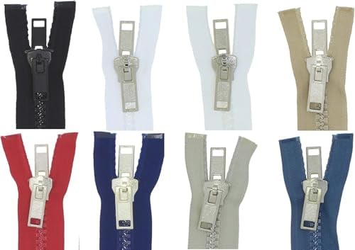 beidseitiger Reißverschluss Kunststoff teilbar GROB mit Doppel-Zipper für Zelte (schwarz, 250cm)