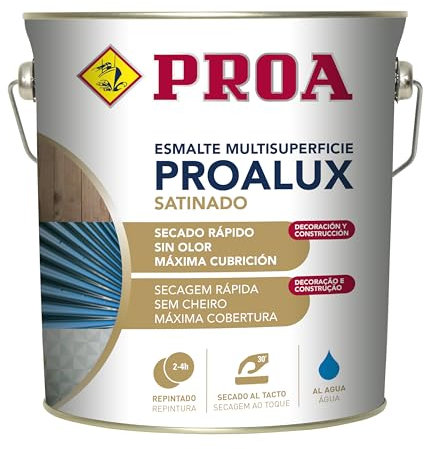 PROA PROALUX Esmalte al agua Multiadherente. Blanco. 4 L. Multisuperficie. SATINADO