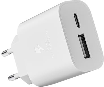 Cargador USB C, 25W Múltiple Enchufe PD+QC Rápido, Cabeza Cargador Movil Adaptador Tipo C para Apple iPhone 16 15 14 13 12 11 Pro MAX SE XS XR 8 7 Plus Mini SE, iPad, Samsung USBC Charger