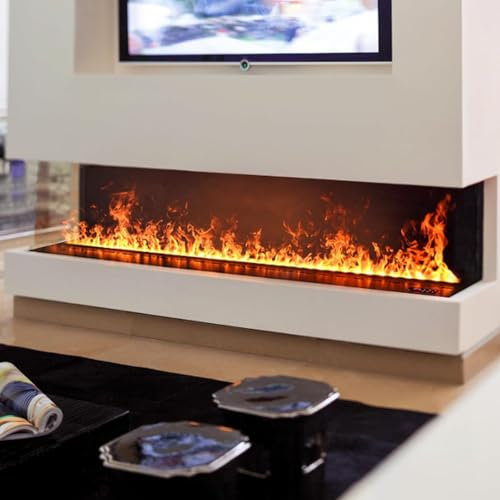 Chimenea de vapor de agua, chimenea eléctrica con conexión directa de agua, chimenea de vapor con llama multicolor, temporizador de control táctil/remoto/aplicación,700mm
