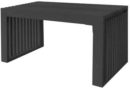 Home Deluxe -Sitzbank aus Holz LORA Schwarz - 78 cm I Gartenbank, Parkbank, Sitzgelegenheit