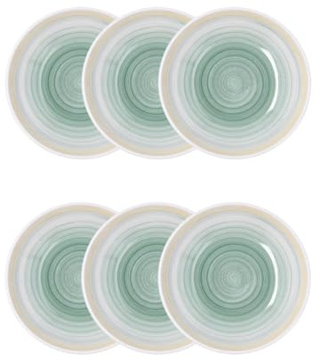Quid Set de 6 platos hondos Velvet de cerámica 21,5 cm | Amarillo, Cerámica, formato redondo, acabado brillo, 21,5 cm, 6 piezas, apilable, apto para microondas