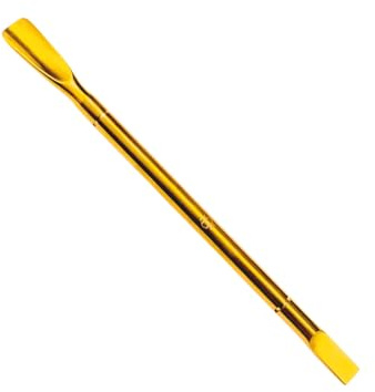 Professional Cuticle Tool, Double-Ended Paddle and Blade, Gold, 14 cm (Gold, Cuticle Pusher 13cm)
