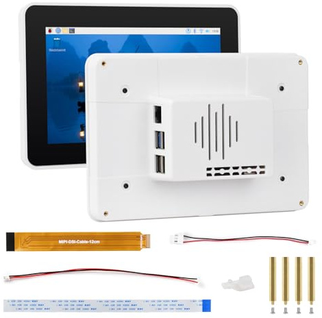 Waveshare 7inch DSI Capacitive Touch Display, 720x1280 Pixels, IPS Panel, Optical Bonding Toughened Glass Panel, 10-Point Touch, Anti-Fingerprint Process, With White Case