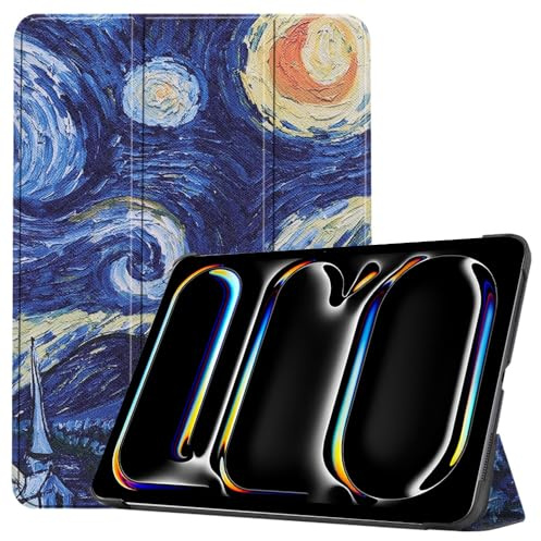 Techsuit für iPad Pro 13 2024 bis 2025 Hülle mit 360 Schutz, Mikrofaser Innenfutter, Verstellbaren Betrachtungswinkeln, Schlankem Design, Anti Fingerabdruck, FoldPro Series, PU Leder, Starry Night