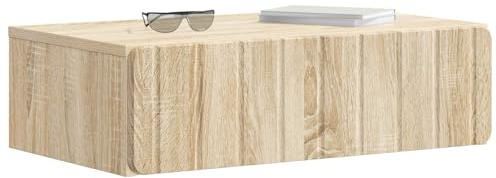 vidaXL Wandmontierter Beistelltisch Sonoma-Eiche 59 x 34,5 x 17 cm, Wohnzimmer, Wandtisch, rechteckig, viel Stauraum, modernes Möbelstück, stilvolle Ordnung