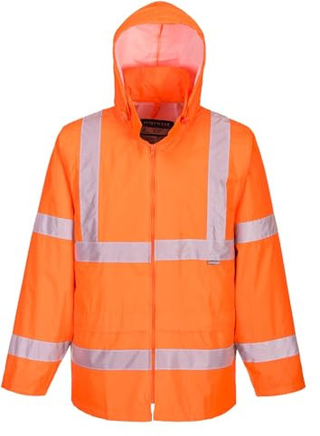 Portwest H440 Men's Lightweight Waterproof Hi-Vis Rain Jacket Orange, XX-Large