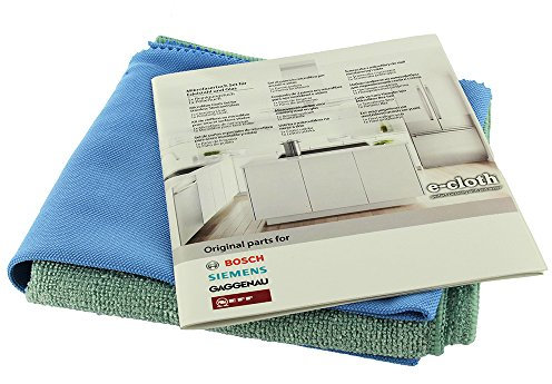 Bosch Juego de gamuza de microfibra para acero inoxidable y cristal (Pack de 2)