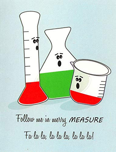 Merry Measure Singing Glassware Chemistry and Biology Science Christmas Cards by Nerdy Words (Set of 10)